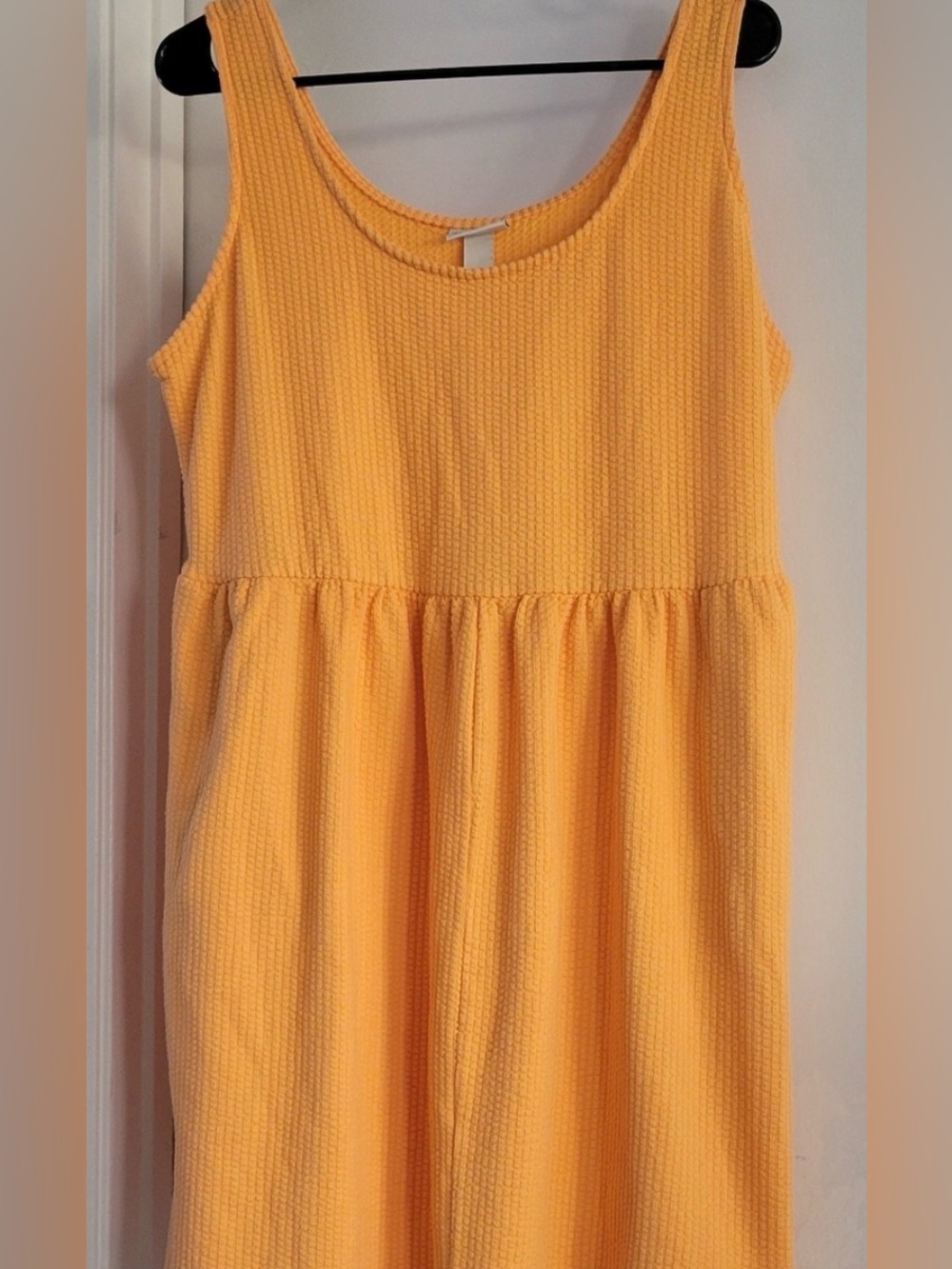 Ava & Viv 2x tangerine orange easy comfy sleeveless dress waffle texture short